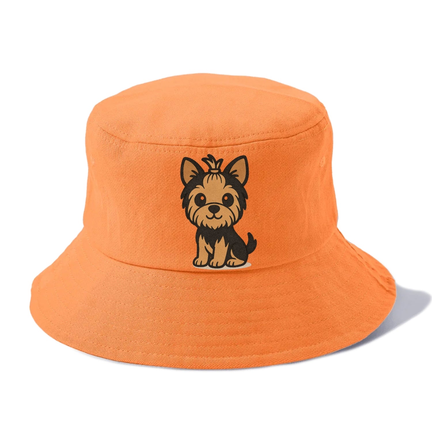 yorkshire terrier brown and black with top knot portrait design Hat