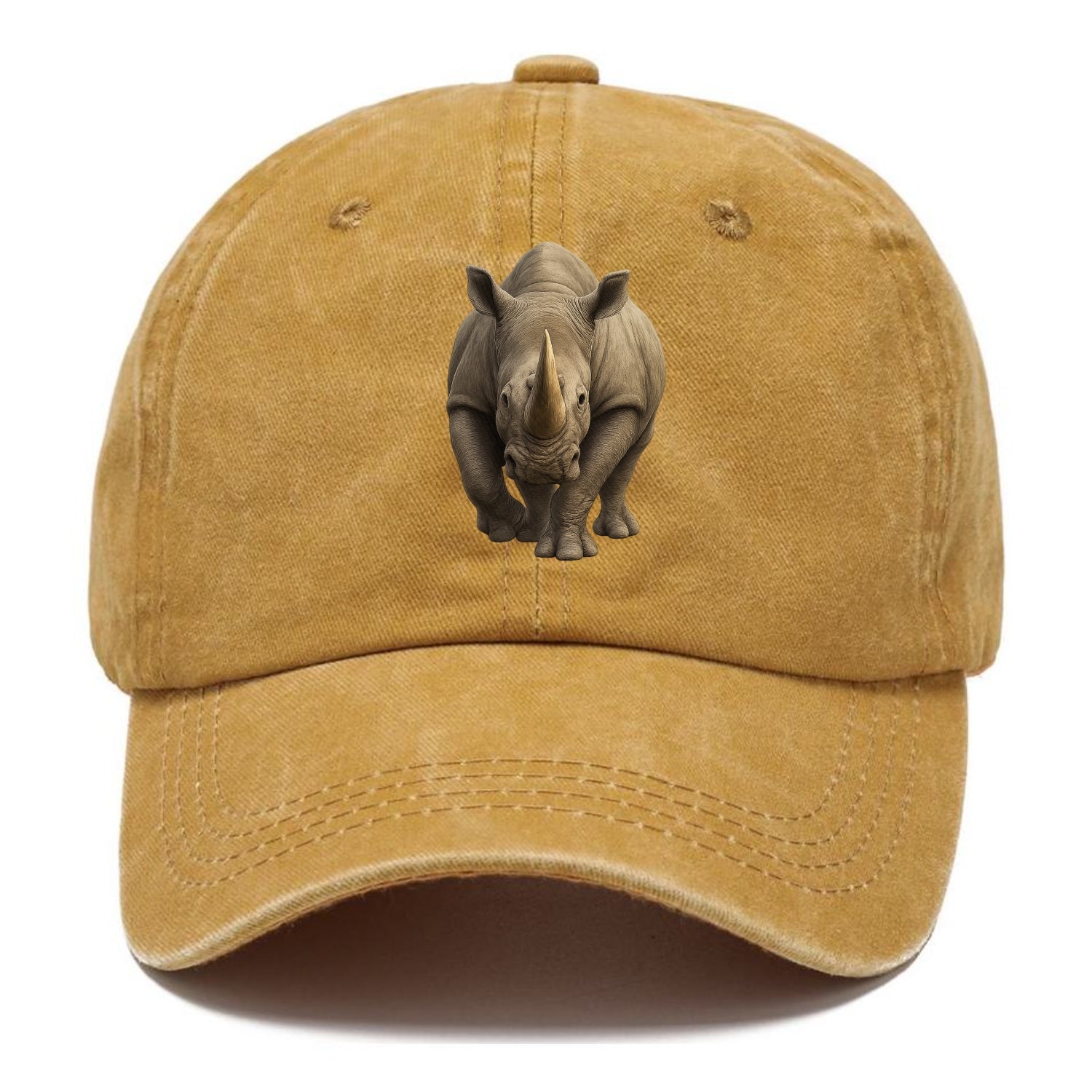 majestic rhino frontal portrait Hat