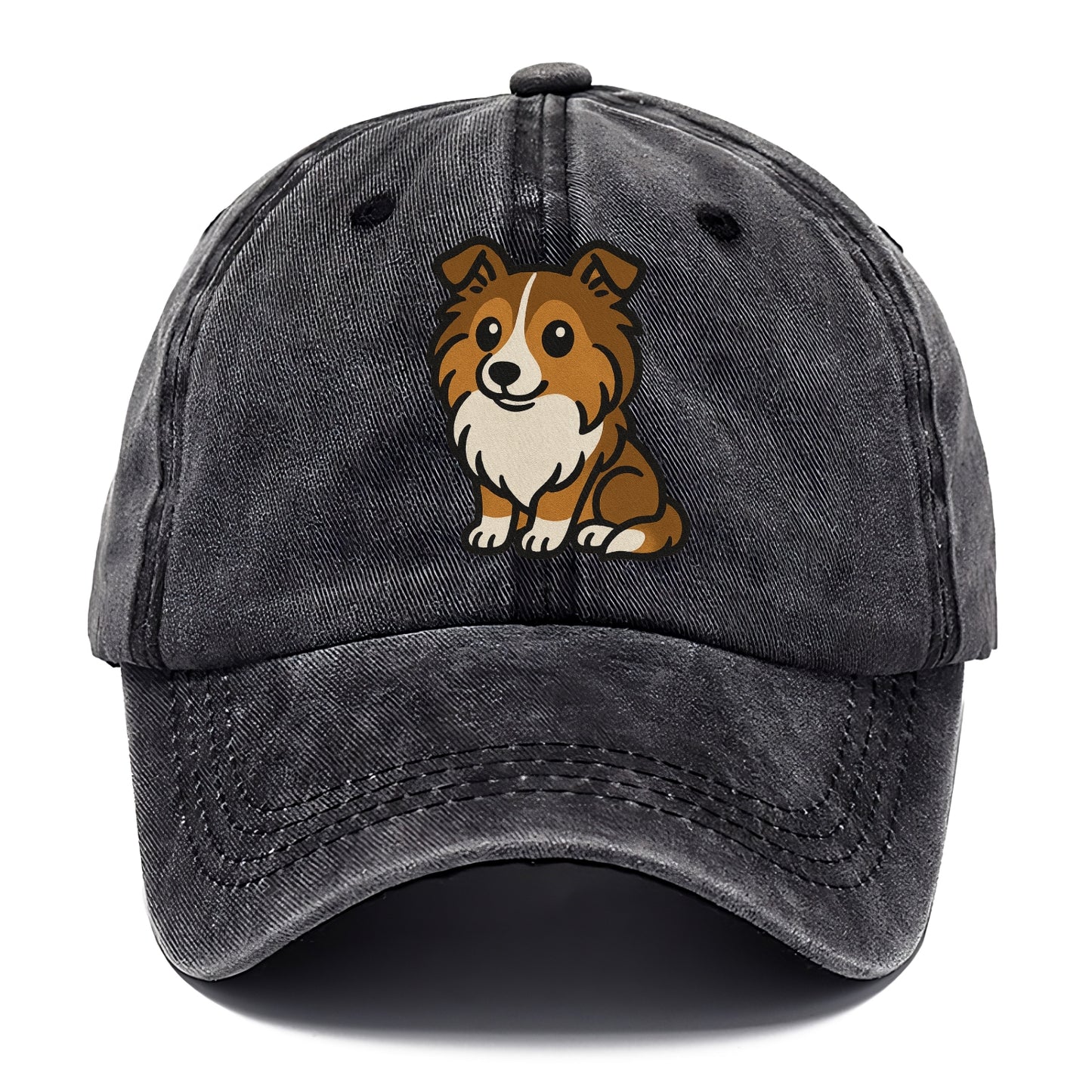 shetland sheepdog sable and white sitting pose portrait design Hat
