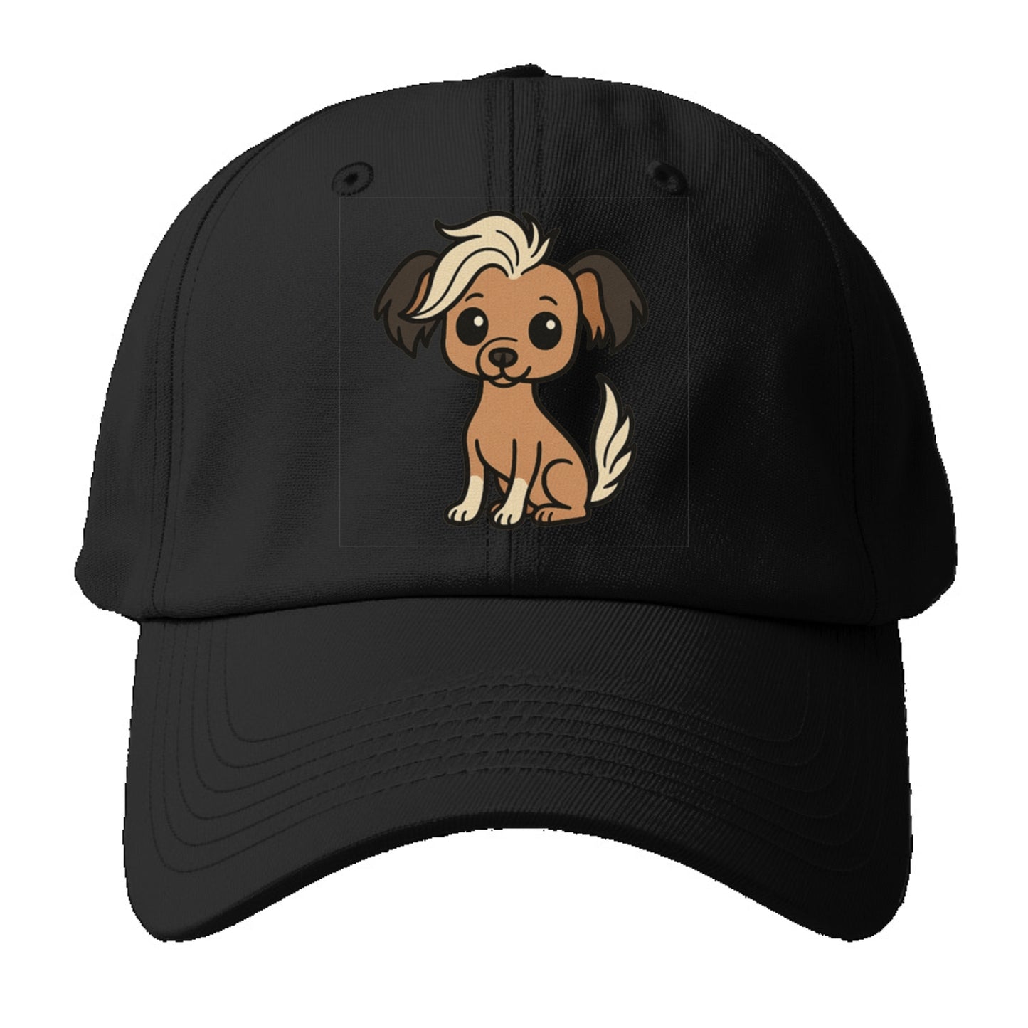 chinese crested hairless with hair tuft sitting pose portrait design Hat