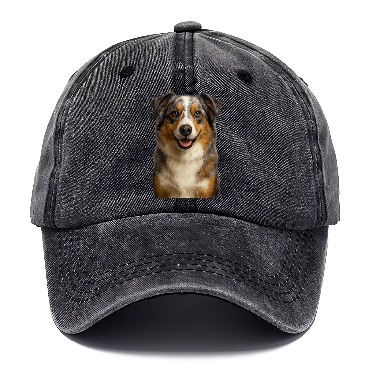 blue merle australian shepherd portrait design Hat