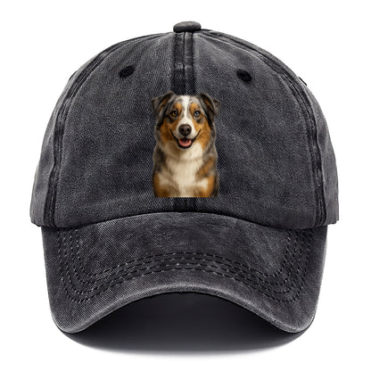 blue merle australian shepherd portrait design Hat