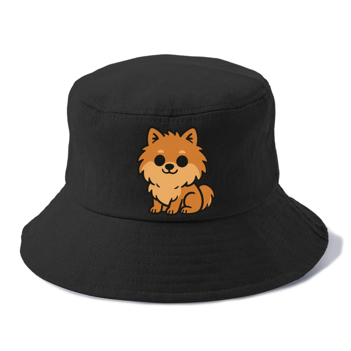 pomeranian orange fluffy sitting pose portrait design Hat