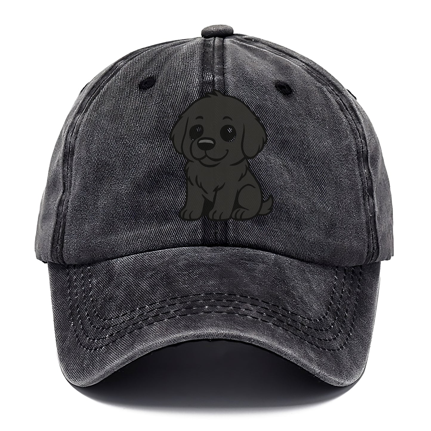 newfoundland black sitting pose with gentle giant expression portrait design Hat