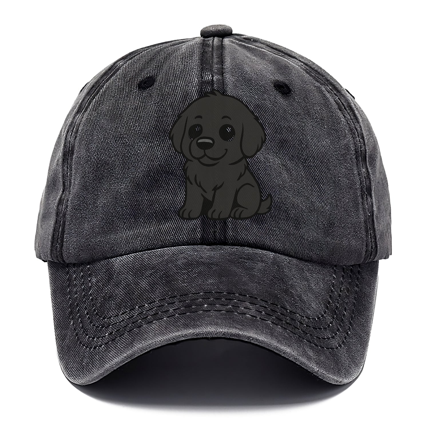 newfoundland black sitting pose with gentle giant expression portrait design Hat