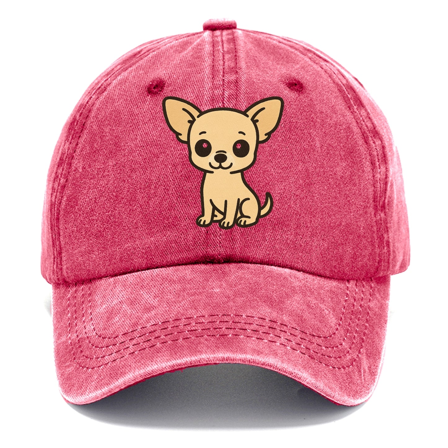 chihuahua cream colored sitting pose portrait design Hat