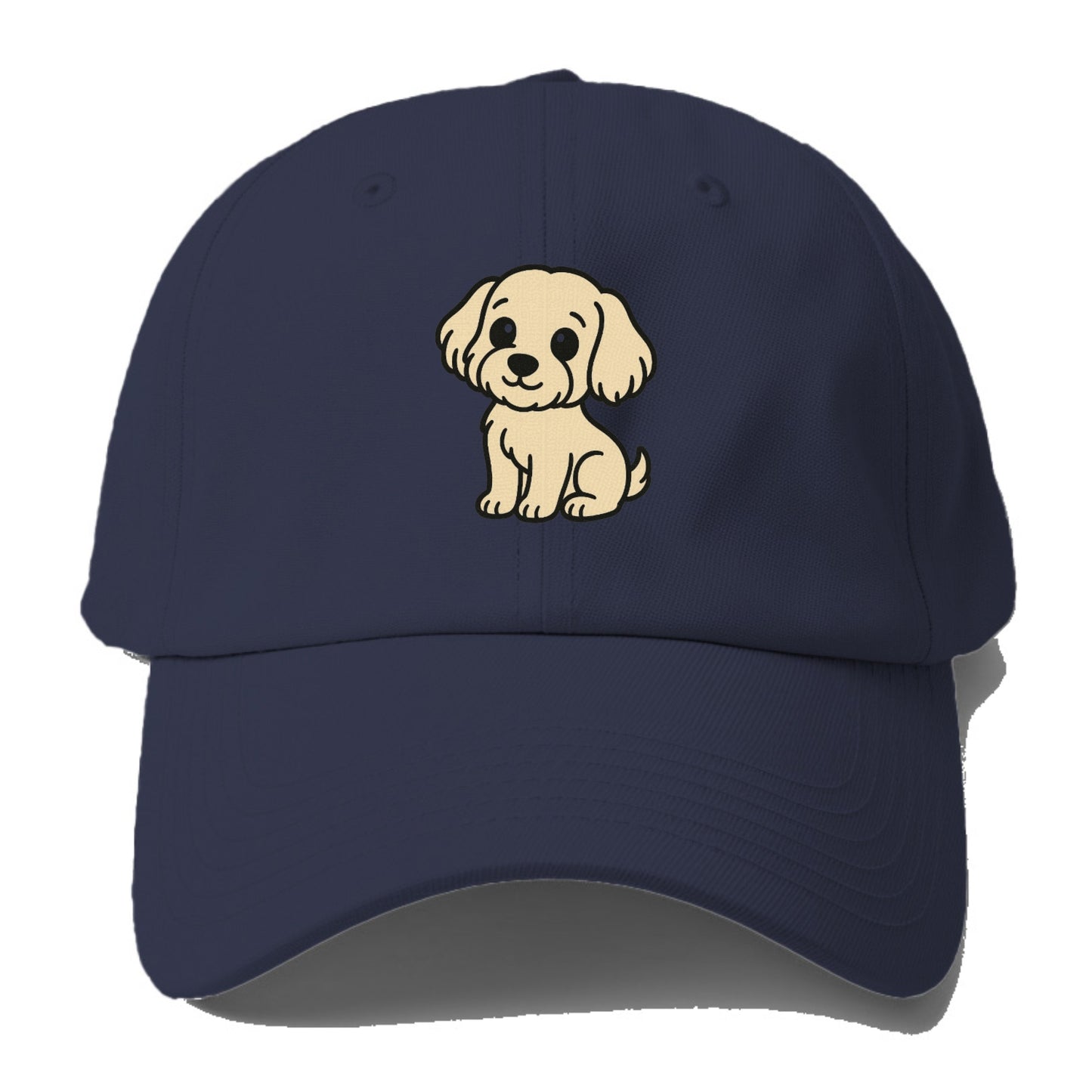 havanese cream colored sitting pose portrait design Hat