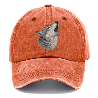 wolf howling portrait Hat
