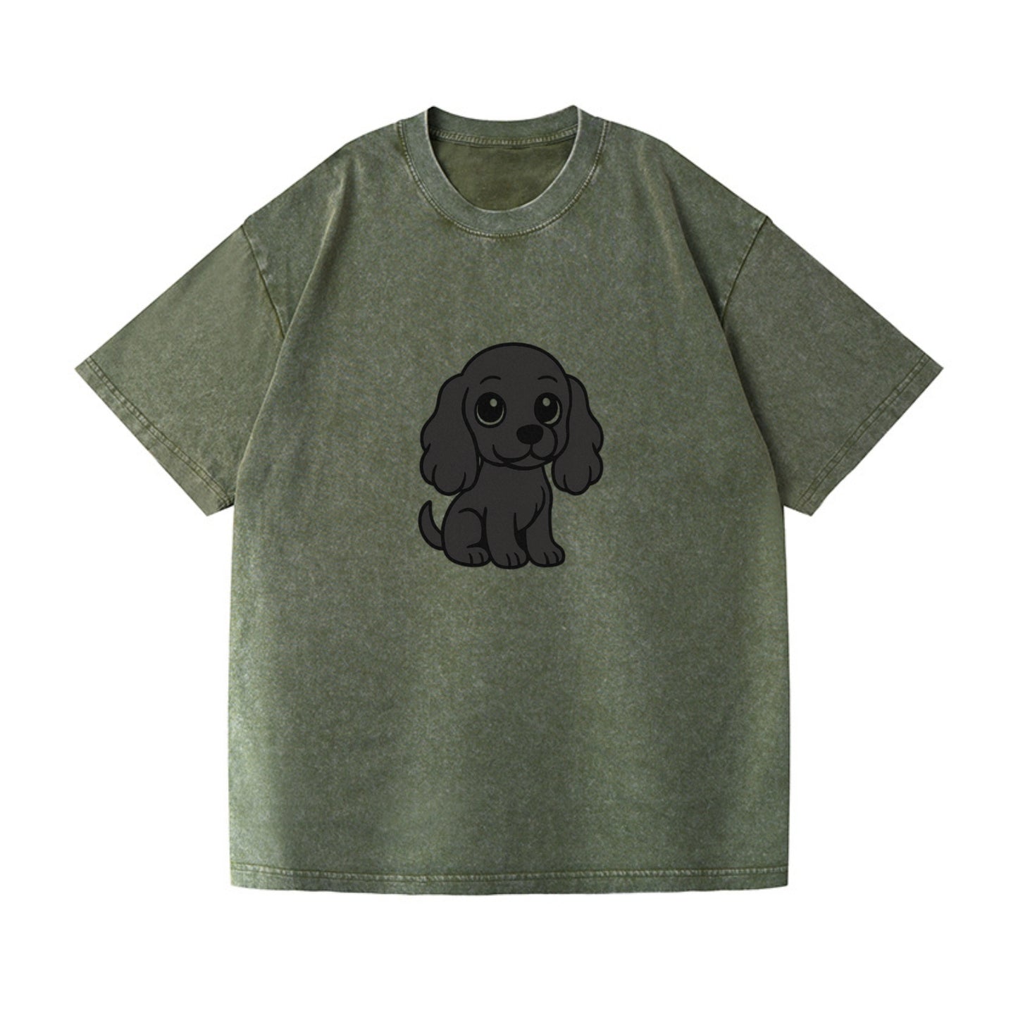 cocker spaniel black sitting pose with long ears portrait design Hat