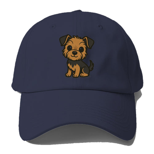 Yorkipoo Small Brown And Black Sitting Pose Portrait Design Baseball Cap For Big Heads
