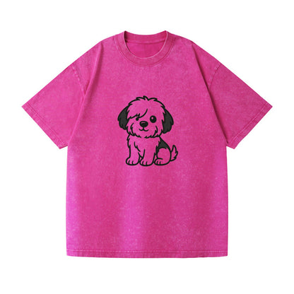 old english sheepdog black and white fluffy sitting pose portrait design Hat