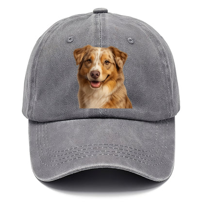 red merle australian shepherd portrait design Hat