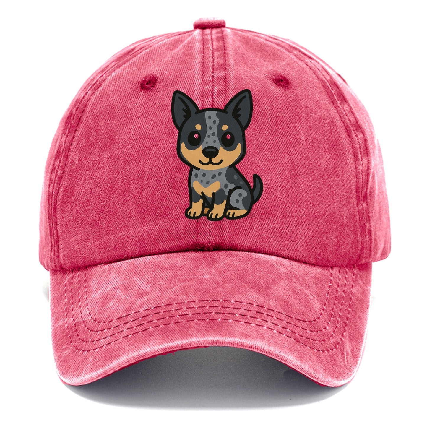 australian cattle dog blue heeler sitting pose portrait design Hat