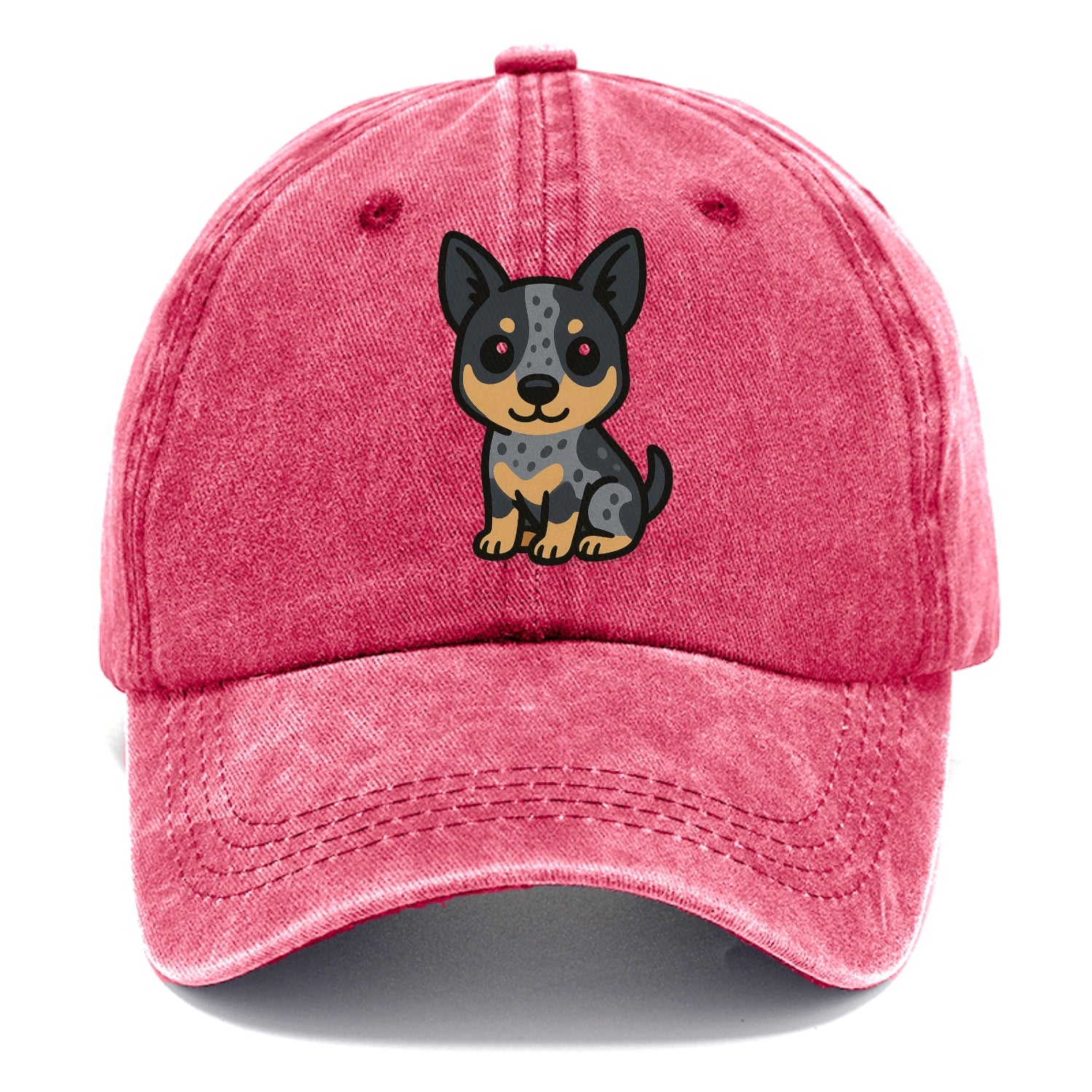 australian cattle dog blue heeler sitting pose portrait design Hat