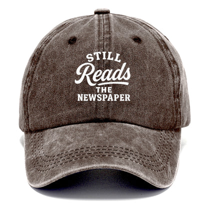 still reads the newspaper art Hat