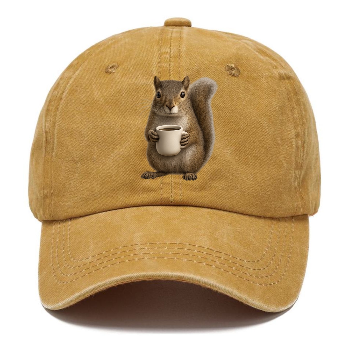 squirrel holding coffee cup art Hat