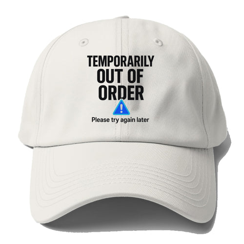 Out Of Order Baseball Cap For Big Heads