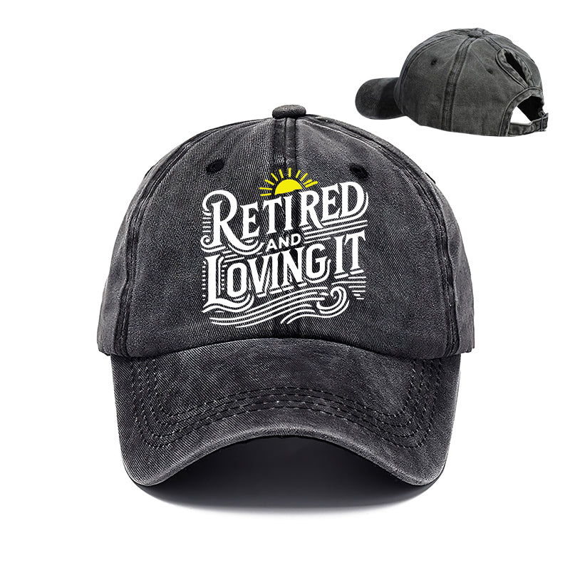 Gorra de béisbol con cola de caballo jubilada y encantada para mujer en primavera y verano