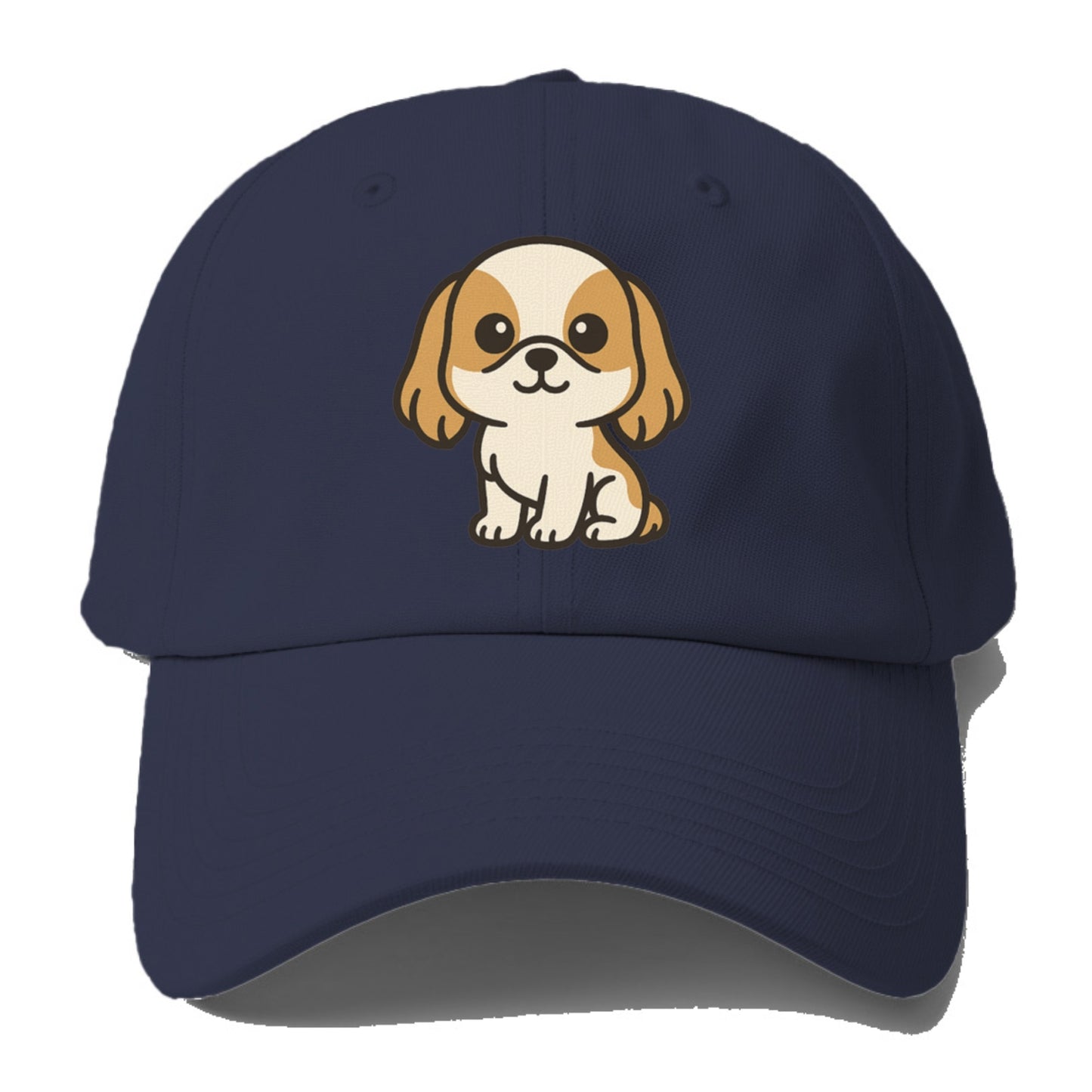 shih tzu white and gold sitting pose with long ears portrait design Hat