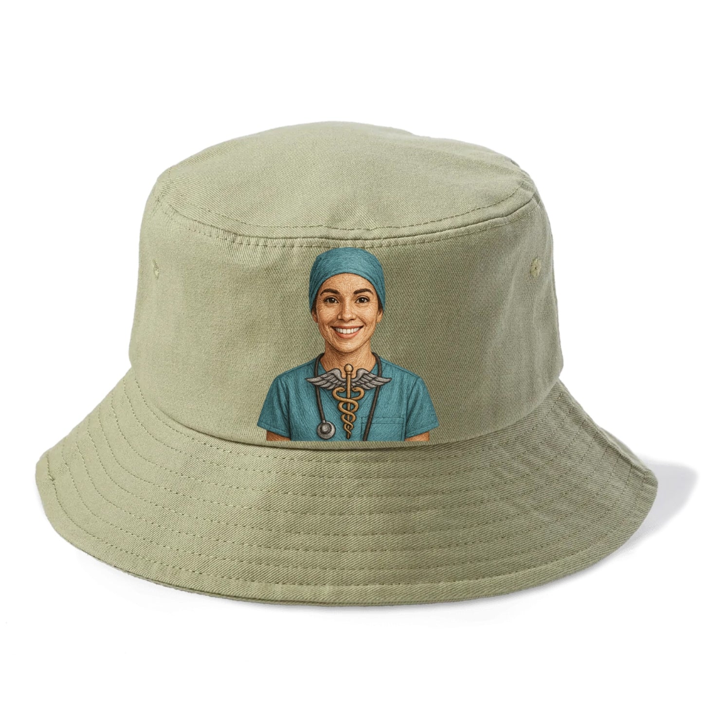 smiling doctor with caduceus art Hat
