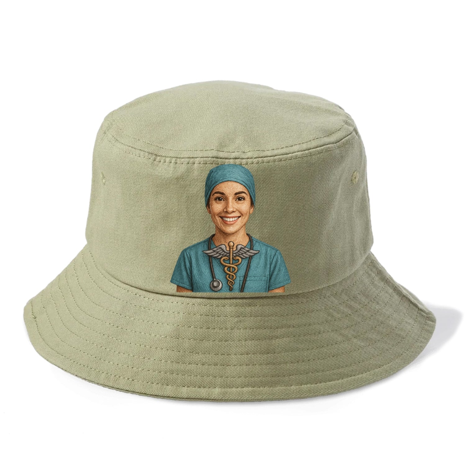 smiling doctor with caduceus art Hat