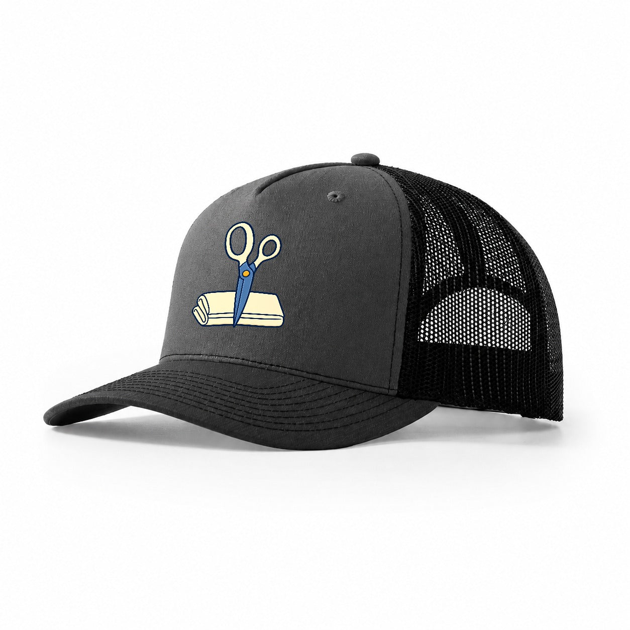 Fabric Shears Study Sewing And Quilting Trucker Hat – Dark Grey Black