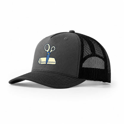 Fabric Shears Study Sewing And Quilting Trucker Hat – Dark Grey Black