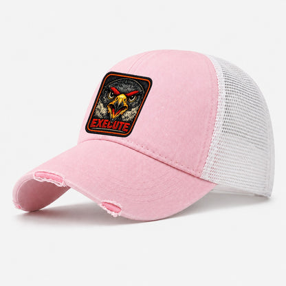 Falcon Execute Badge Washed Trucker Hat – Light Pink