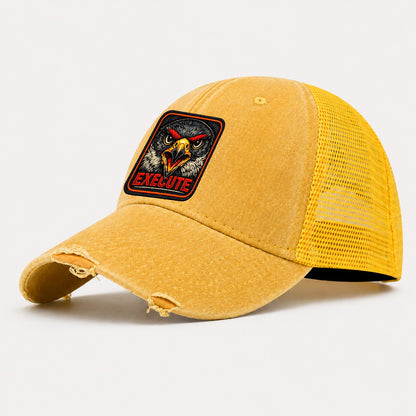 Falcon Execute Badge Washed Trucker Hat – Yellow