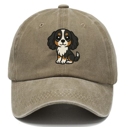 cavalier king charles spaniel tricolor sitting pose portrait design Hat