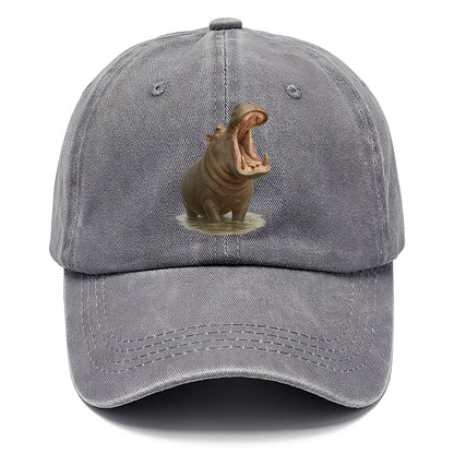 majestic hippo emerging from water Hat