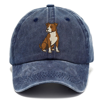 American Pit Bull Terrier Brown And White Pose Hat