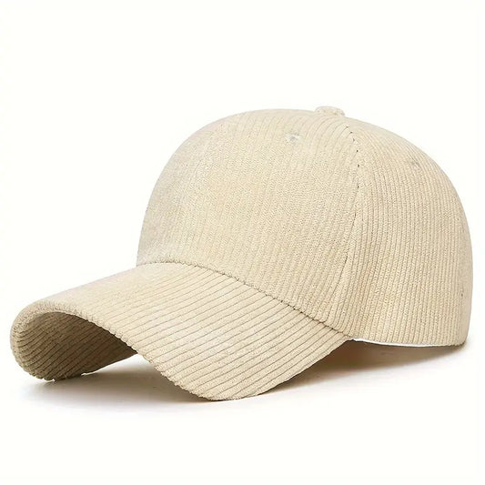 Corduroy Baseball Cap Solid Color - Adjustable Unisex Low Profile Sun Visor - Patchwork Craft