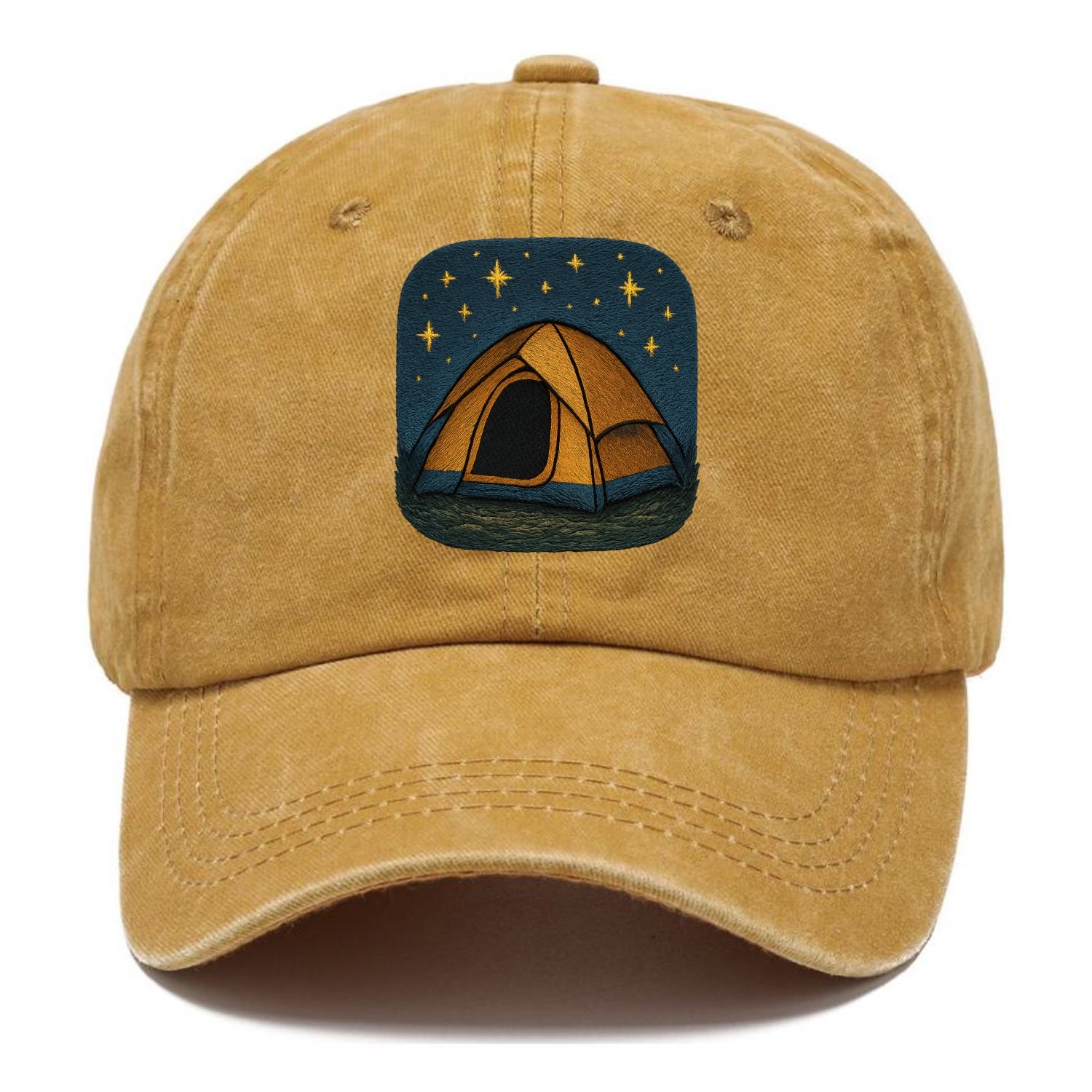 starlit tent under night sky Hat