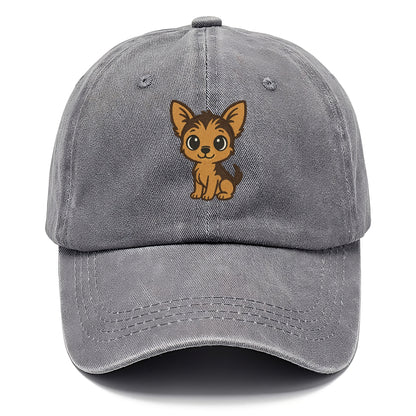 chorkie chihuahuayorkie mix sitting pose portrait design Hat