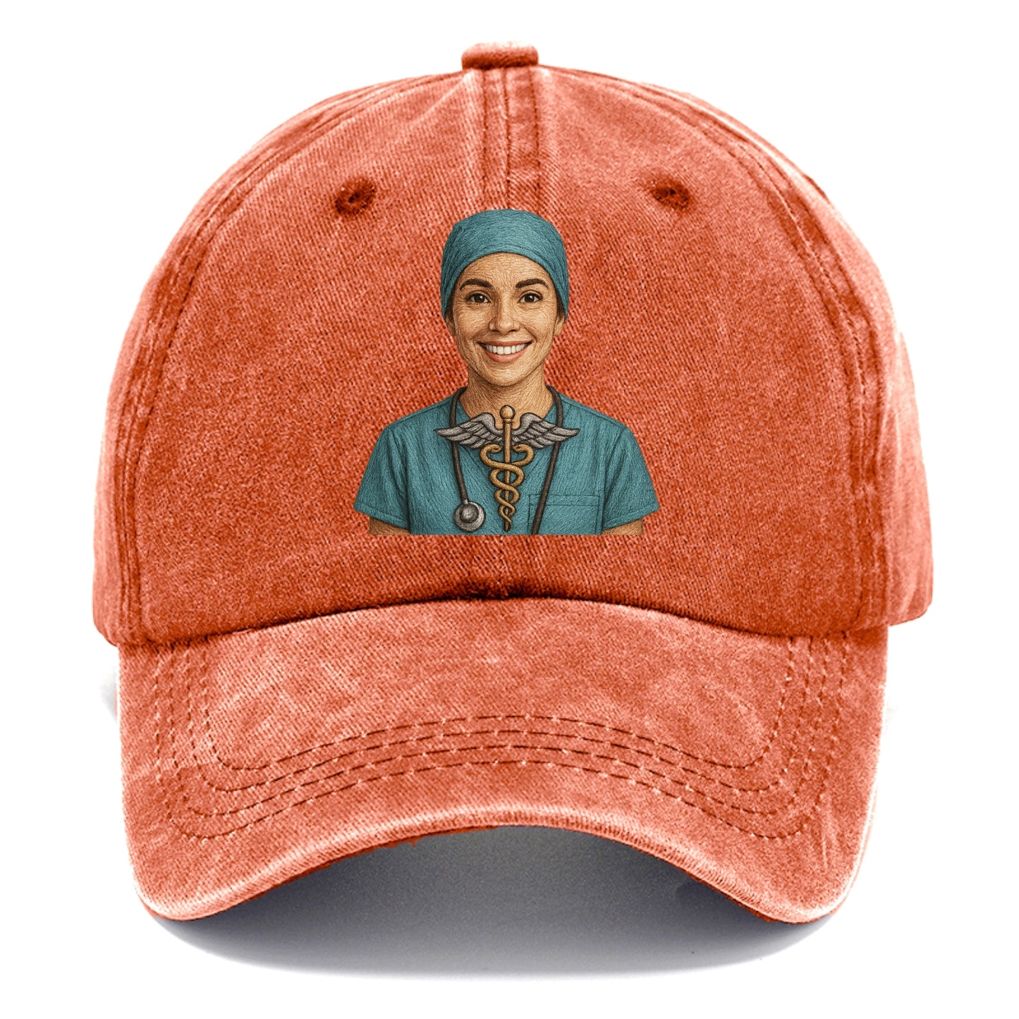 smiling doctor with caduceus art Hat