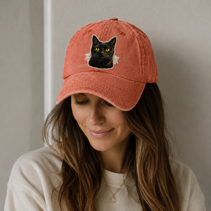 Golden Eyed Black Cat Classic Cap – editorial product image