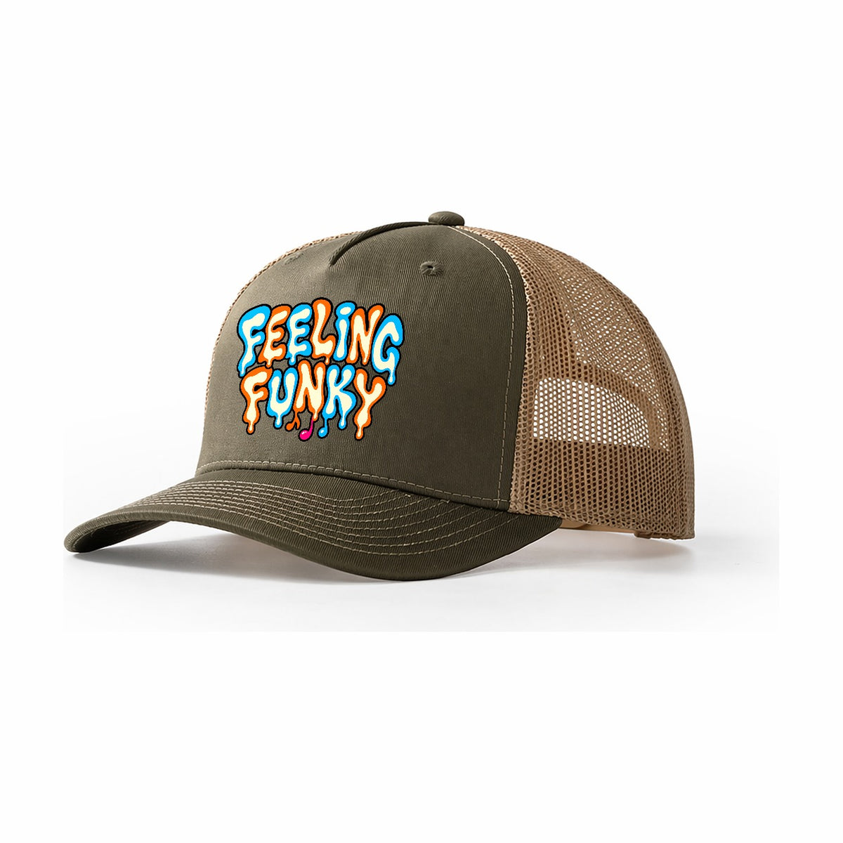 Feeling Funky Crazy Styles Trucker Hat – Olive Khaki
