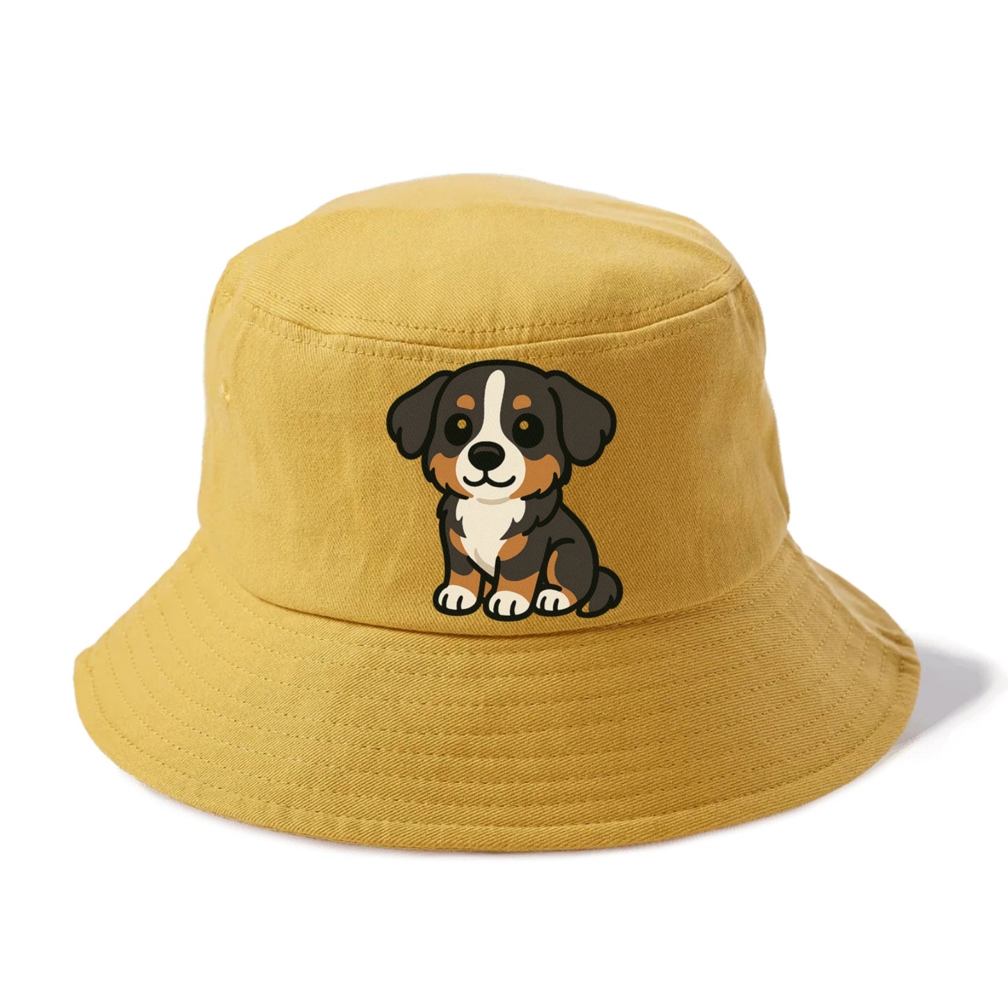 bernese mountain dog tricolor sitting pose portrait design Hat