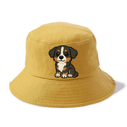 bernese mountain dog tricolor sitting pose portrait design Hat