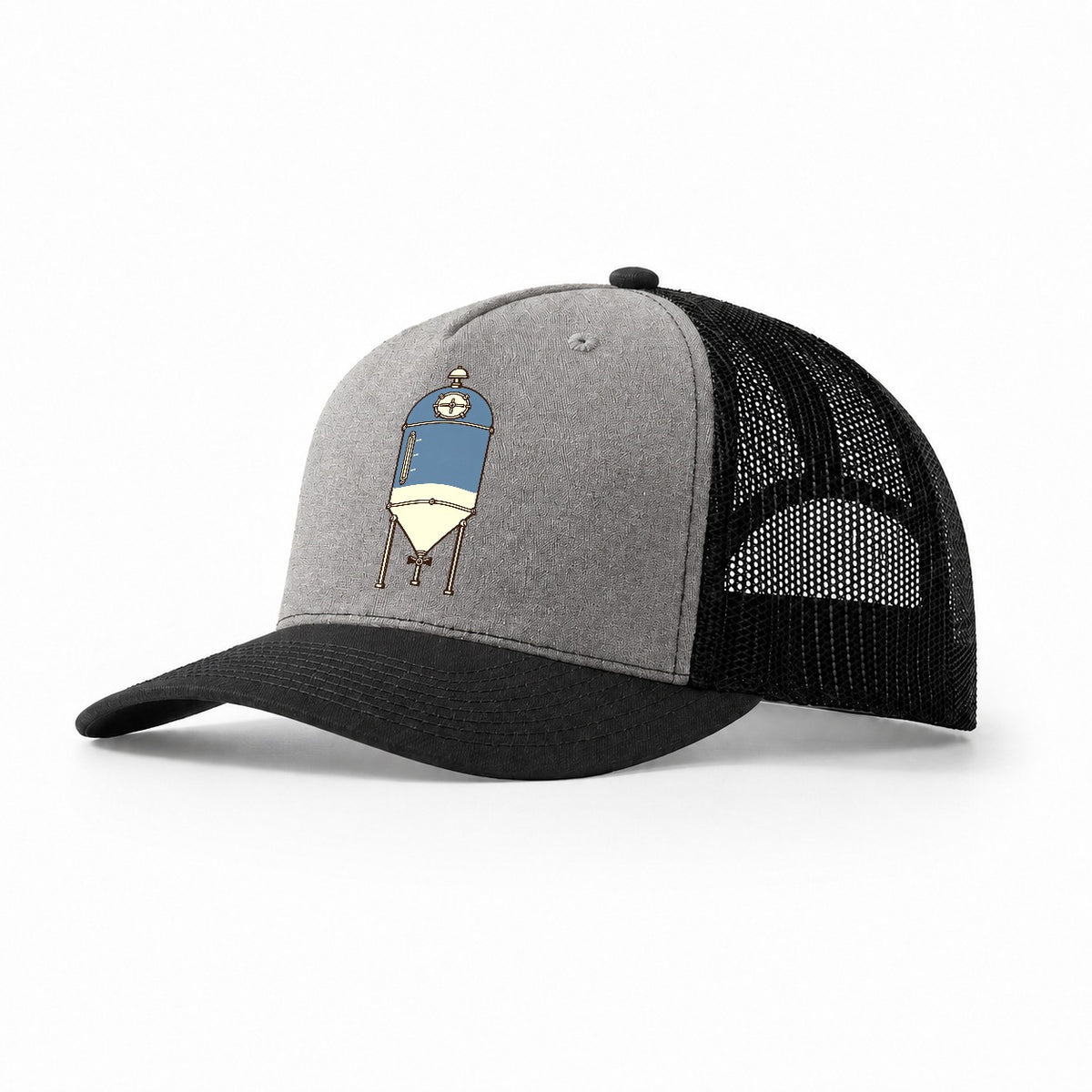 Fermenter Silhouette Homebrewing Trucker Hat – Grey Black
