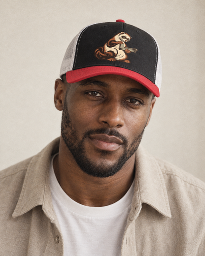 Model wearing the cap