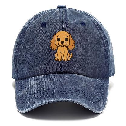 cocker spaniel golden colored sitting pose with long ears portrait design Hat
