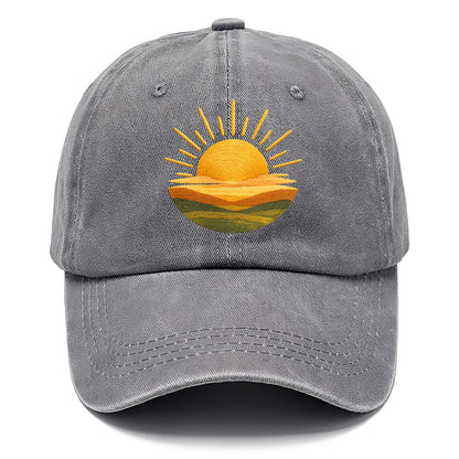 golden sunrise horizon Hat
