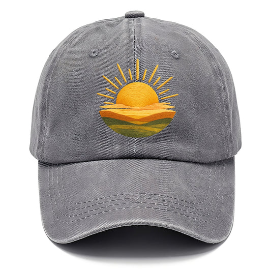 golden sunrise horizon Hat