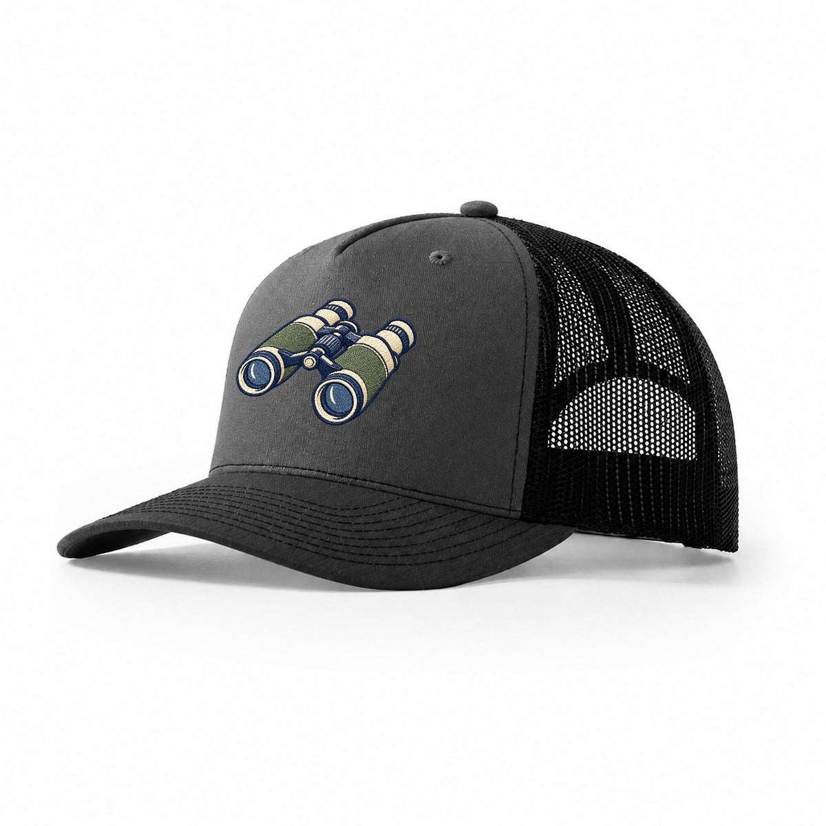 Field Binoculars Tiny Solo Marks Trucker Hat – Dark Grey Black