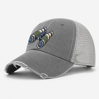 Field Binoculars Tiny Solo Marks Washed Trucker Hat – Grey
