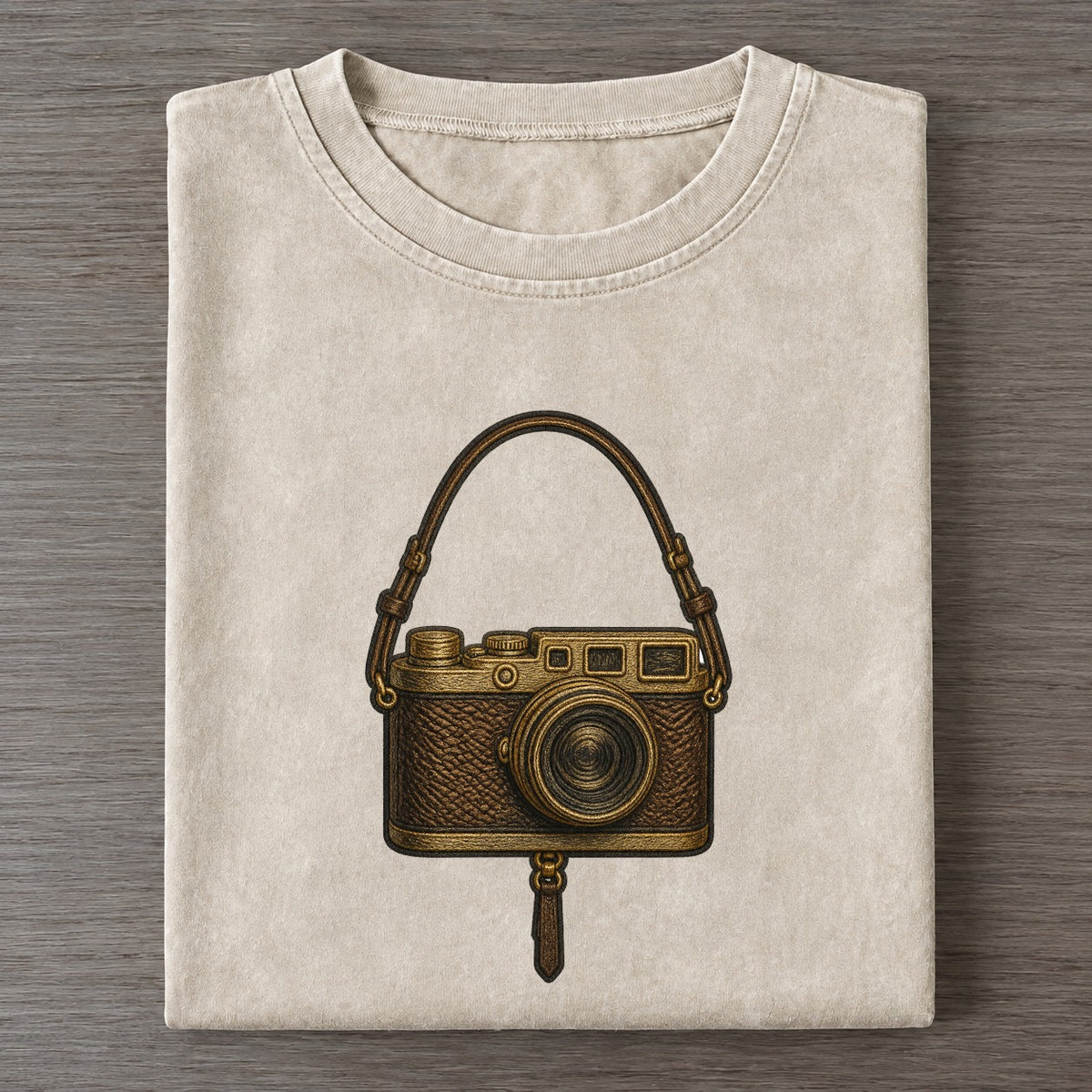 Film Camera Vintage 35mm Camera With Leather And Chrome Shirt Vintage T-shirt – Off White