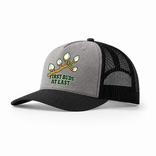 First Buds At Last Bonsai Trucker Hat – Grey Black