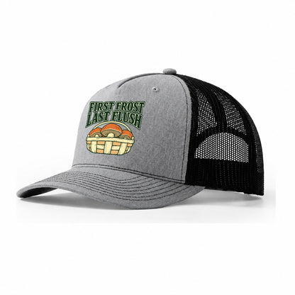 First Frost Last Flush Foraging And Mycology Trucker Hat – Sport Grey Black